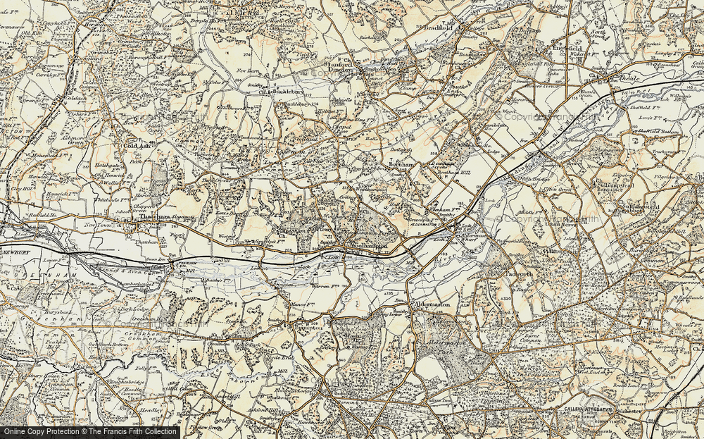Old Map of Upper Woolhampton, 1897-1900 in 1897-1900