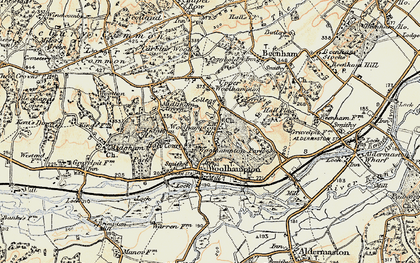 Old map of Upper Woolhampton in 1897-1900