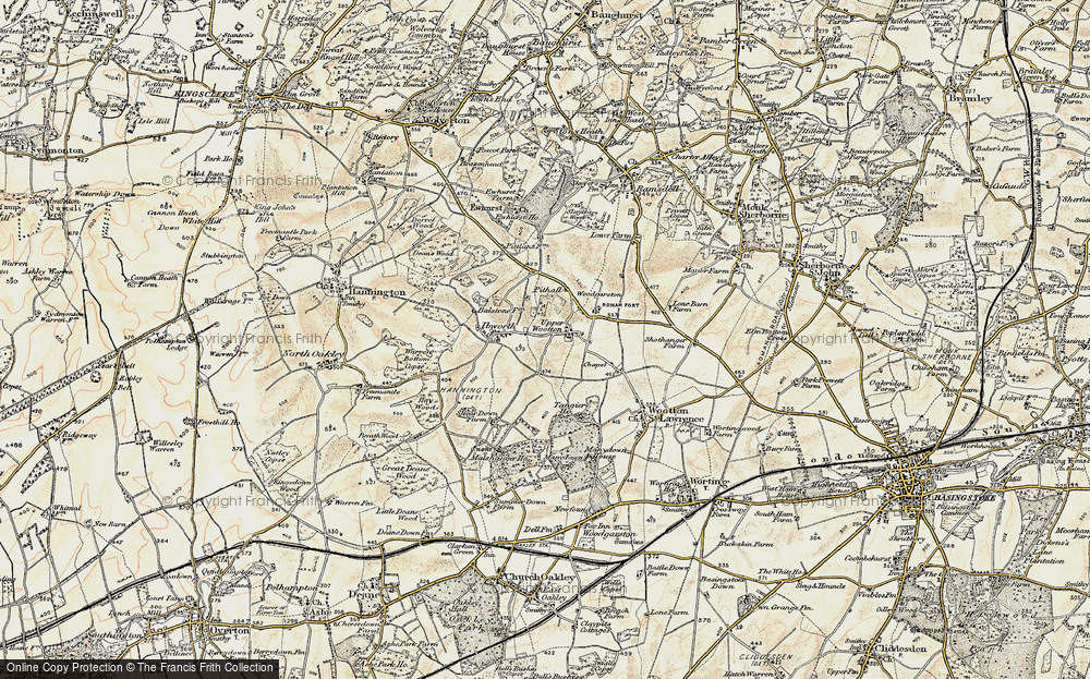 Old Map of Historic Map covering Whitedown in 1897-1900