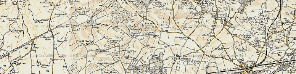 Old map of Whitedown in 1897-1900