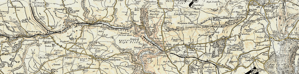 Old map of Monsal Dale in 1902-1903