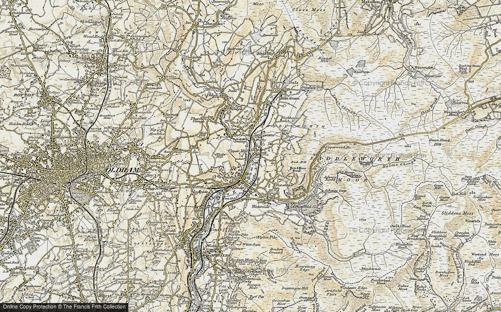 Old Map of Uppermill, 1903 in 1903