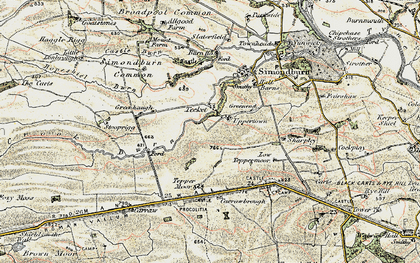 Old map of Brocolitia (Roman Fort) in 1901-1904