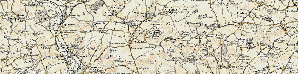 Old map of Badleys in 1898-1901