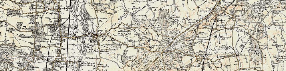 Old map of Upshire in 1897-1898