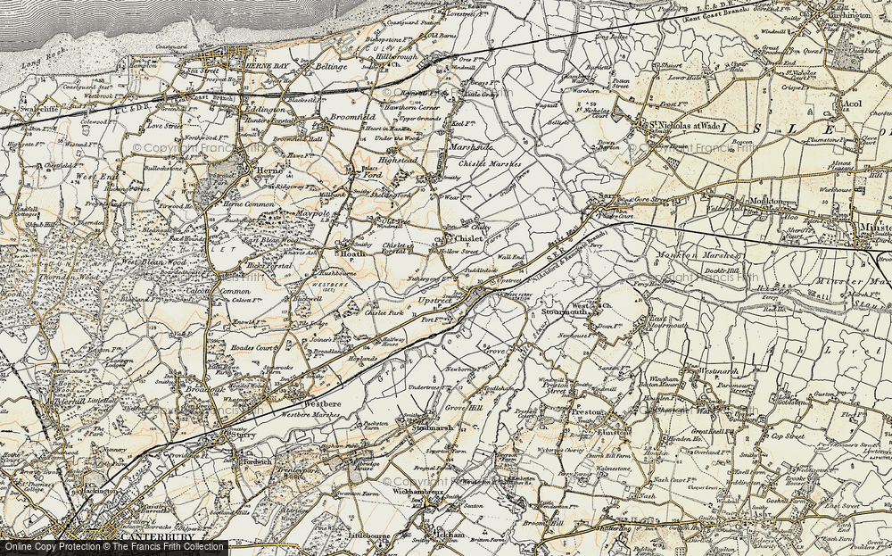 Old Map of Upstreet, 1898-1899 in 1898-1899