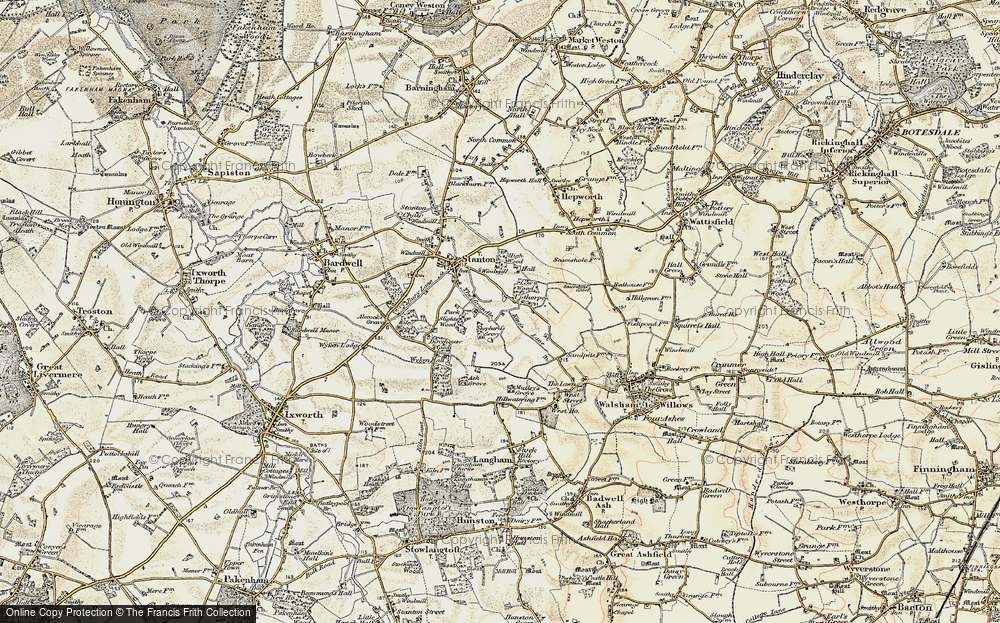 Old Map of Historic Map covering Wyken Wood in 1901