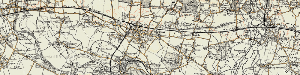 Old map of Upton in 1897-1909
