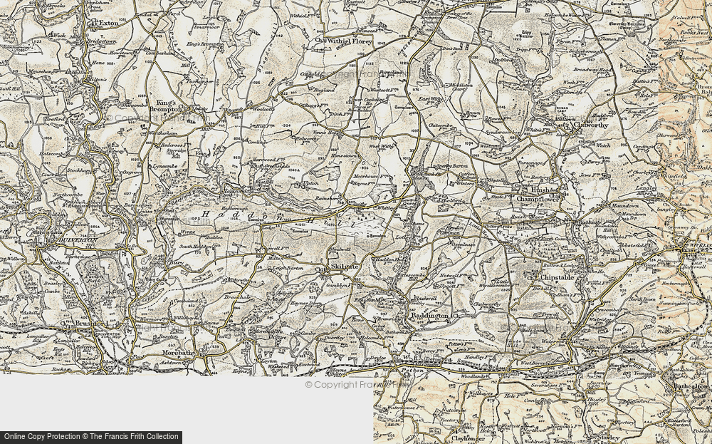 Old Map of Historic Map covering Bittescombe Manor in 1898-1900