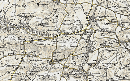 Old map of Bittescombe Manor in 1898-1900