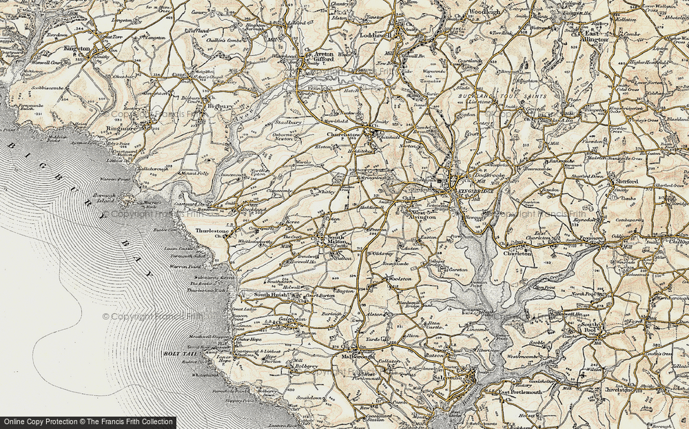 Old Map of Historic Map covering Worthy in 1899