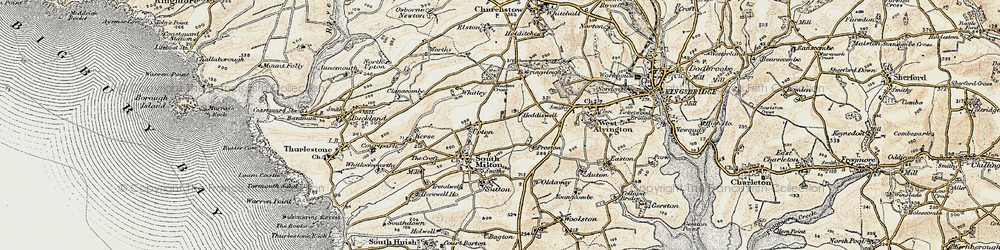 Old map of Worthy in 1899