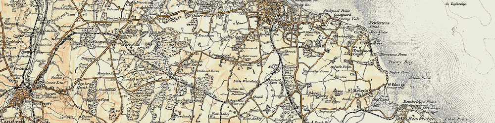 Old map of Upton in 1899