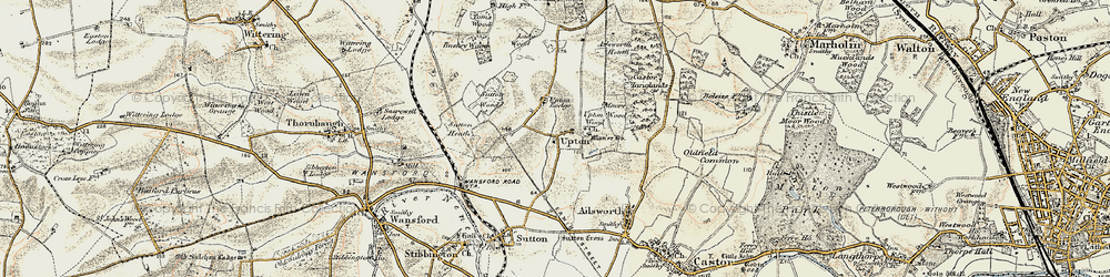 Old map of Ailsworth Heath in 1901-1902