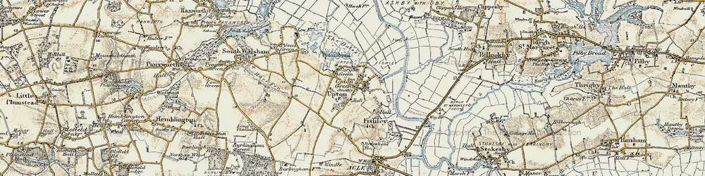 Old map of Upton in 1901-1902