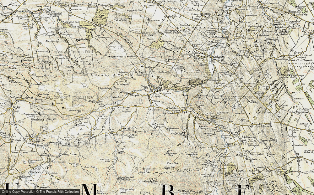 Old Map of Historic Map covering Biggards in 1901-1904