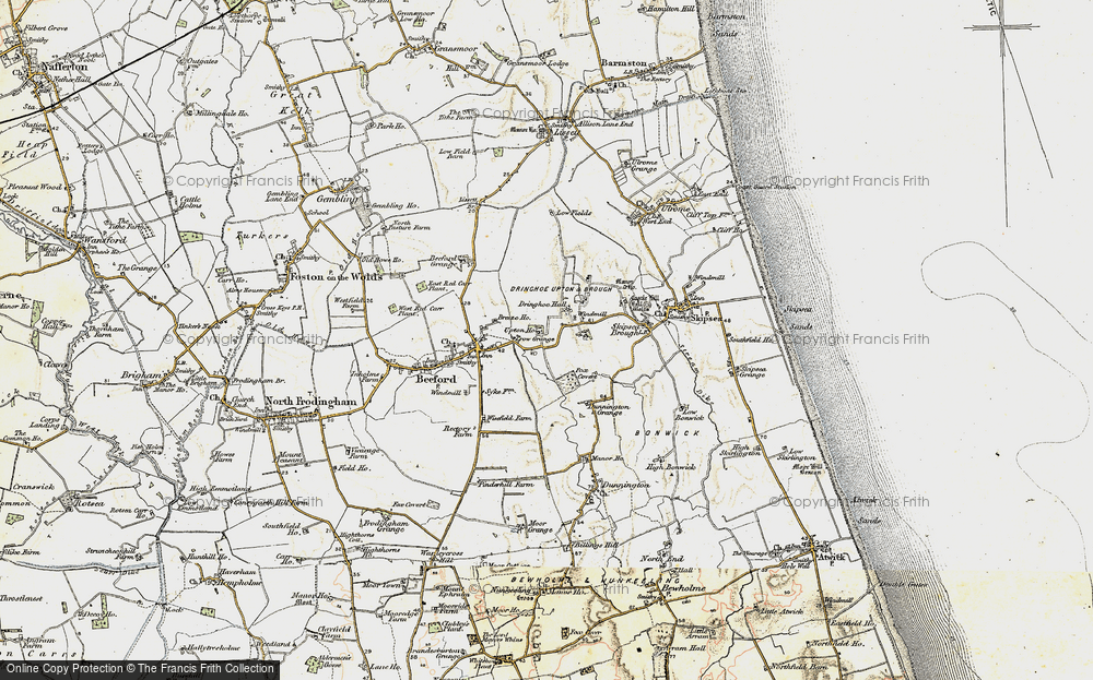 Old Map of Historic Map covering Beeford Grange in 1903-1904