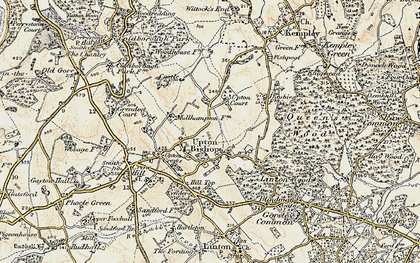 Old map of Upton Bishop in 1899-1900
