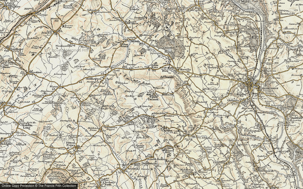 Old Map of Upton Cressett, 1902 in 1902