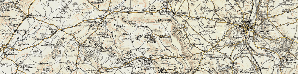 Old map of Upton Cressett Hall in 1902