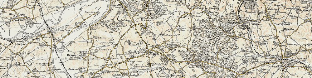Old map of Upton Crews in 1899-1900