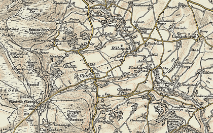 Old map of Upton Cross in 1900