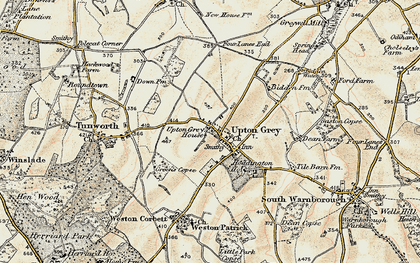 Old map of Upton Grey in 1900