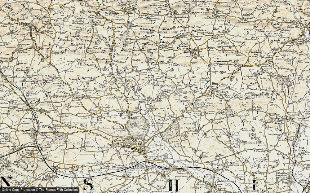 Old Map of Upton Hellions, 1899-1900 in 1899-1900