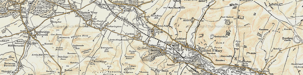 Old map of Upton Lovell in 1897-1899
