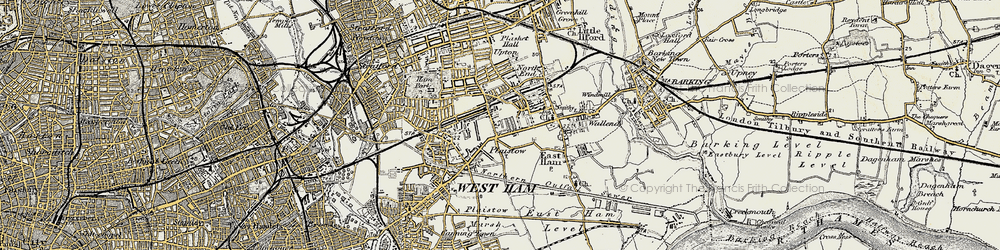 Old map of Upton Park in 1897-1902