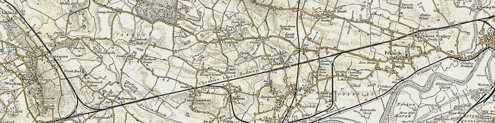 Old map of Upton Rocks in 1903
