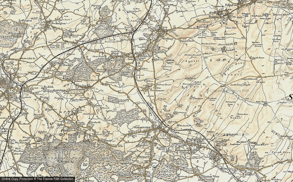 Old Map of Historic Map covering Biss Bottom in 1898-1899