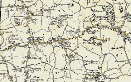 Old map of Upton Snodsbury in 1899-1902