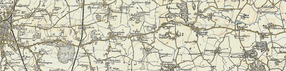 Old map of Upton Snodsbury in 1899-1902