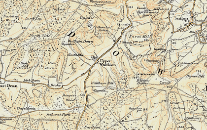 Old map of Upwaltham in 1897-1899