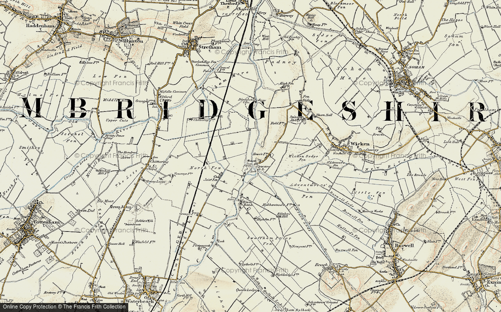 Old Map of Upware, 1901 in 1901