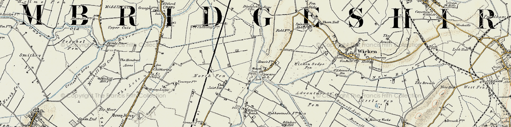 Old map of Upware in 1901