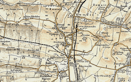 Old map of Upwey in 1899