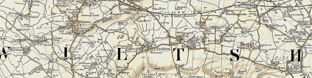 Old map of Urchfont in 1898-1899