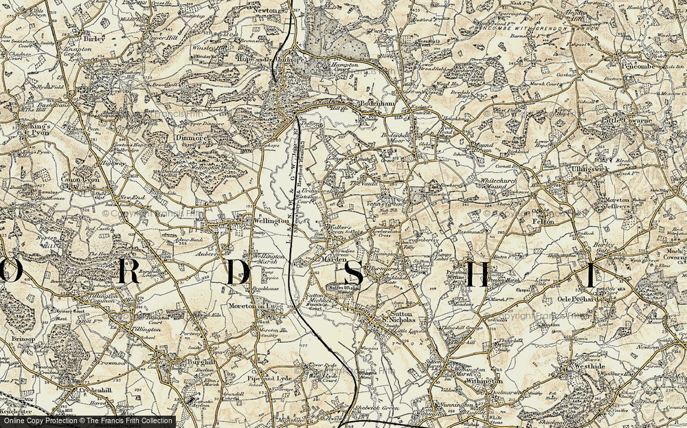 Old Map of Urdimarsh, 1899-1901 in 1899-1901