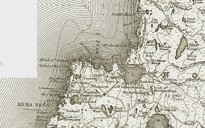 Old map of Blackhead of Breigeo in 1912