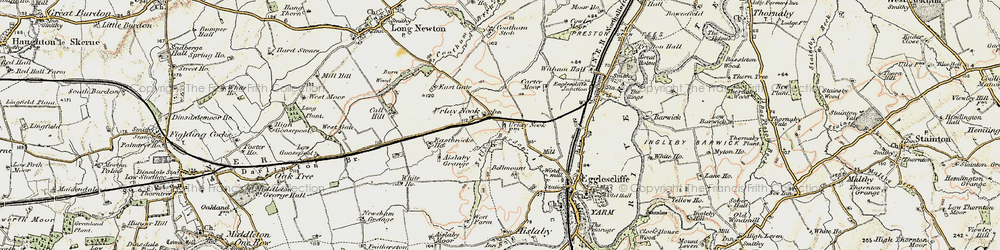 Old map of Urlay Nook in 1903-1904