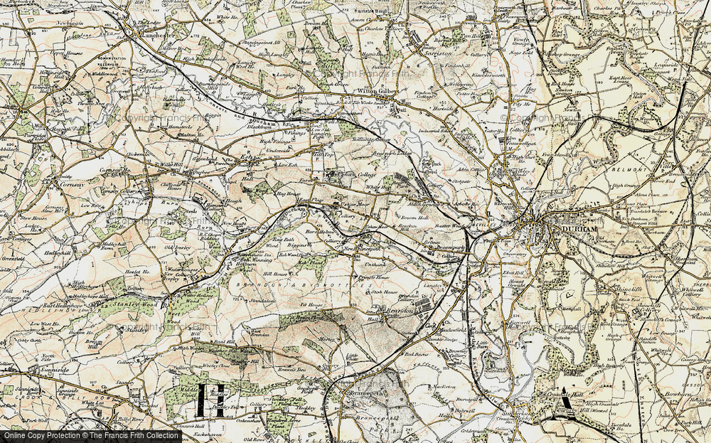 Old Map of Ushaw Moor, 1901-1904 in 1901-1904