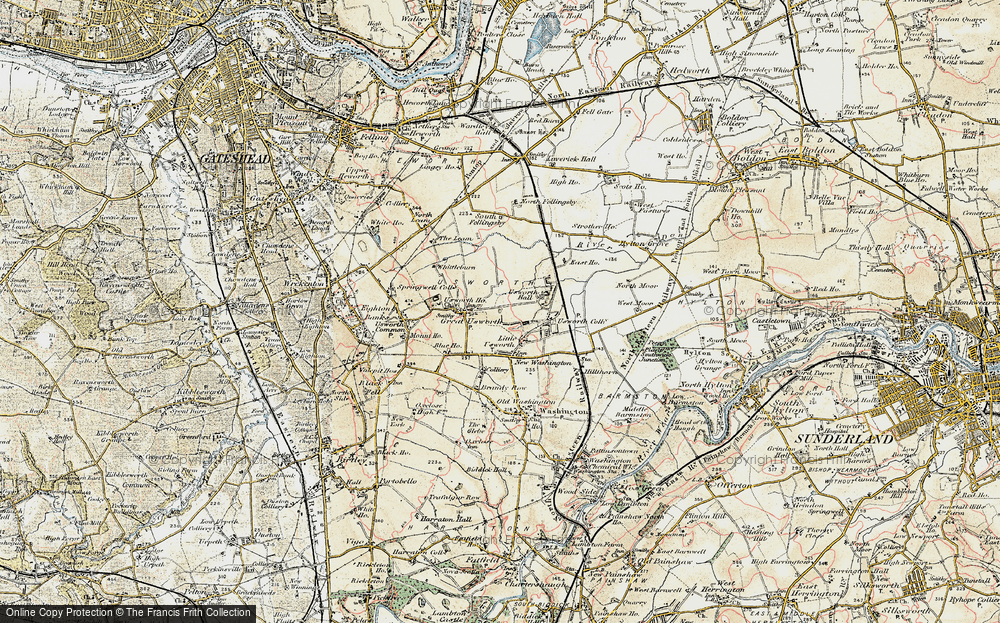 Old Map of Usworth, 1901-1904 in 1901-1904
