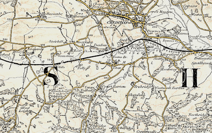 Old map of Uton in 1899-1900