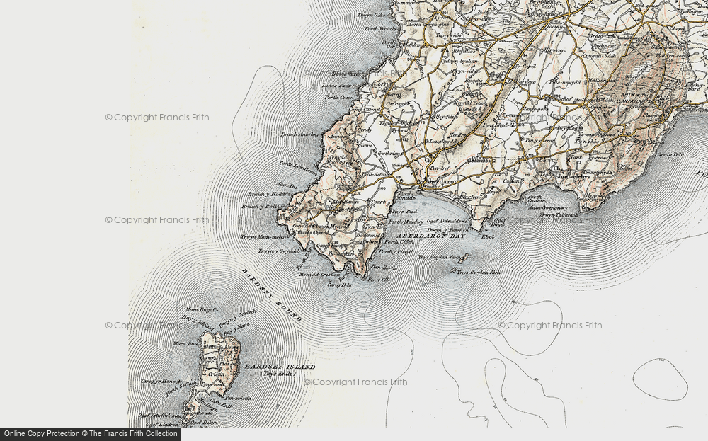 Old Map of Historic Map covering Braich y Pwll in 1903