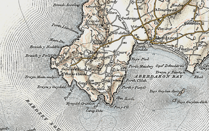 Old map of Braich y Pwll in 1903
