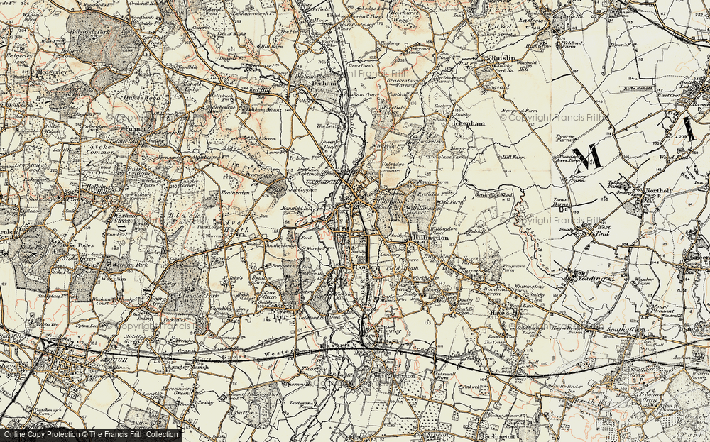 Old Map of Uxbridge, 1897-1909 in 1897-1909