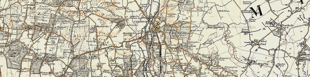 Old map of Uxbridge Moor in 1897-1909