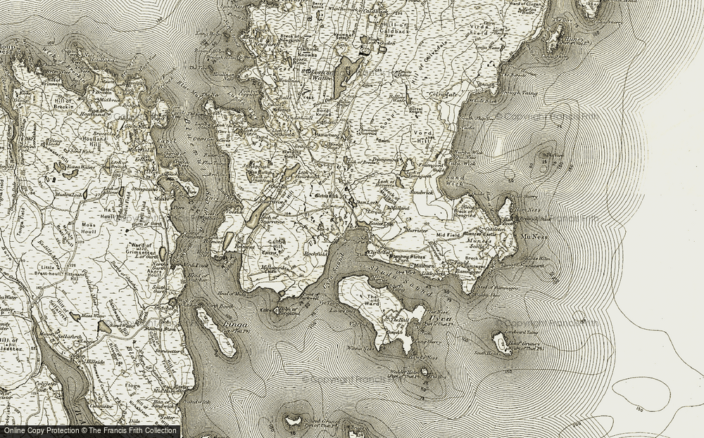 Old Map of Historic Map covering Lerquoy in 1912